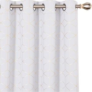 Blackout Curtains, Diamond Foil Print– Grommet Top, 2 Panels. BRAND NEW